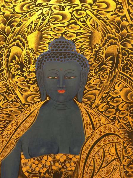 Tibetan Thangka Of Medicine Buddha