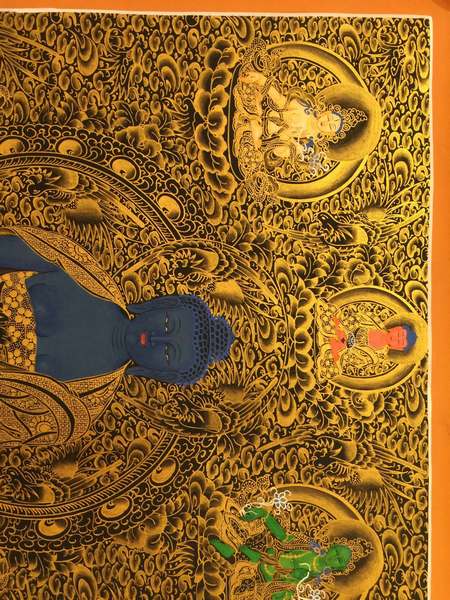 Tibetan Thangka Of Medicine Buddha