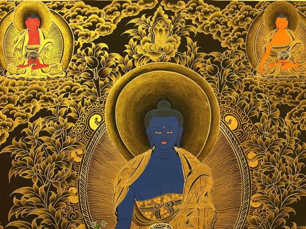 Tibetan Thangka Of Medicine Buddha