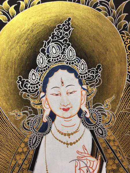 Tibetan Thangka Of White Tara