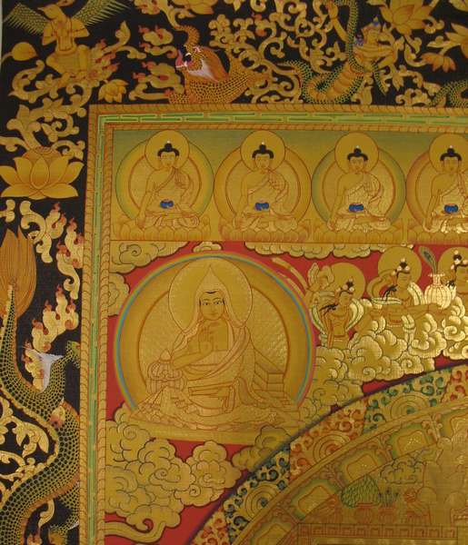 [hq] Tibetan Thangka Of White Tara Mandala, [24k Real Gold]