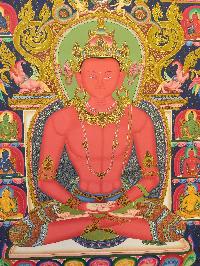 [hq] Newari Paubha Of Amitabha Buddha With [24k Gold]