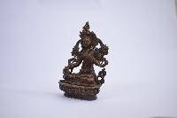 Buddhist Statue Of White Tara, [oxidized Finishing]