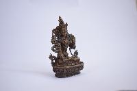 Buddhist Statue Of White Tara, [oxidized Finishing]