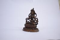 Buddhist Statue Of Vajrasattva, On Double Lotus Base [oxidized Finishing]