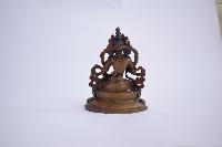 Buddhist Statue Of Vajrasattva, On Double Lotus Base [oxidized Finishing]