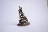 Buddhist Statue Of Amitayus Aparimita, On Double Lotus Base [silver Plated Oxidized Finishing], Chepame, Amitayus