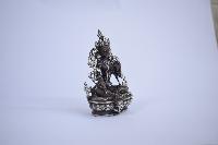 Buddhist Statue Of Green Tara, [silver Plated Oxidized Finishing]