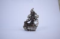 Buddhist Statue Of Green Tara, [silver Plated Oxidized Finishing]