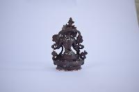 Buddhist Statue Of White Tara, [silver Plated Oxidized Finishing]