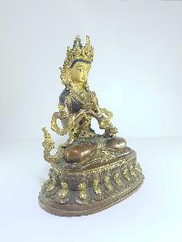 [old Stock], Tibetan Statue Of Vajrasattva, [partly Gold Plated], [painted Face], Last Piece