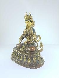 [old Stock], Tibetan Statue Of Vajrasattva, [partly Gold Plated], [painted Face], Last Piece