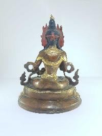 [old Stock], Tibetan Statue Of Vajrasattva, [partly Gold Plated], [painted Face], Last Piece