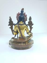 [old Stock], Tibetan Statue Of Green Tara, [partly Gold Plated], [painted Face], Last Piece