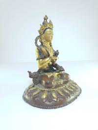 [old Stock], Tibetan Statue Of Vajrasattva, [partly Gold Plated], [painted Face], Last Piece