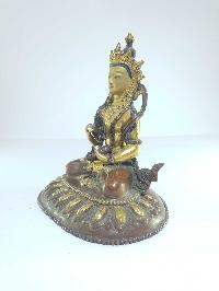 [old Stock], Tibetan Statue Of Vajrasattva, [partly Gold Plated], [painted Face], Last Piece