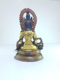 [old Stock], Tibetan Statue Of Aparimita, [partly Gold Plated], [painted Face], Last Piece, Chepame, Amitayus