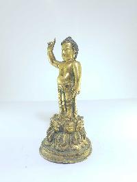 [old Stock], Tibetan Statue Of Baby Buddha, [full Fire Gold Plated], Last Piece