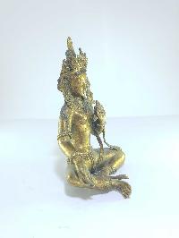 [old Stock], Tibetan Statue Of Green Tara, [full Fire Gold Plated], Last Piece