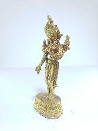 [old Stock], Tibetan Statue Of Green Tara, [full Fire Gold Plated], Last Piece