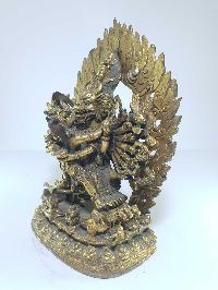 [old Stock], Tibetan Statue Of Yamantaka Vajrabhairava - Heruka, [full Fire Gold Plated], Last Piece