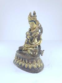 [old Stock], Tibetan Statue Of Aparimita, [partly Gold Plated], [painted Face], Last Piece, Chepame, Amitayus