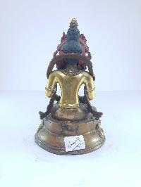 [old Stock], Tibetan Statue Of Aparimita, [partly Gold Plated], [painted Face], Last Piece, Chepame, Amitayus