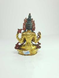 [old Stock] Statue Of Chenrezig [full Gold Plated], [painted Face], [last Piece], [remakable]