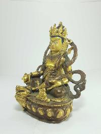 [old Stock] Statue Of Yellow Jambhala [partly Gold Plated], Painted Face, [last Piece]