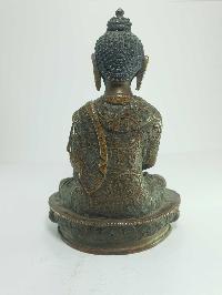 [old Stock] Statue Of Amitabha Buddha With Hand Carving [oxidized], [last Piece]