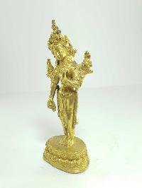 [old Stock] Statue Of Standing Green Tara [full Gold Plated], [last Piece]