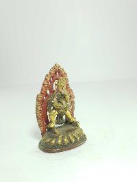 [old Stock] Statue Of Ganesh [partly Gold Plated], Painted Face, [last Piece]