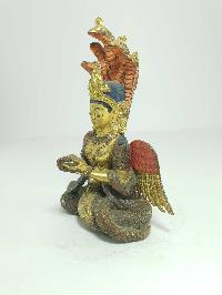 [old Stock] Statue Of Naga Kanya [partly Gold Plated], [painted Face]