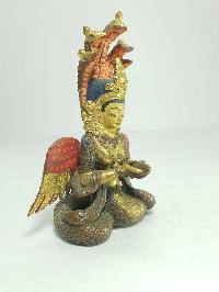 [old Stock] Statue Of Naga Kanya [partly Gold Plated], [painted Face]