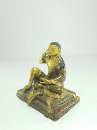 [old Stock] Statue Of Milarepa [partly Gold Plated], Painted Face, [last Piece]