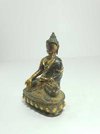 [old Stock] Statue Of Ratnasambhava Buddha [partly Gold Plated], Antique Finishing [last Piece]