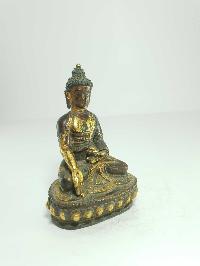 [old Stock] Statue Of Ratnasambhava Buddha [partly Gold Plated], Antique Finishing [last Piece]