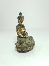 [old Stock] Statue Of Amitabha Buddha [partly Gold Plated], Antique Finishing [last Piece]