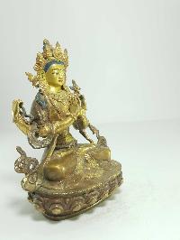 [old Stock] Statue Of Chenrezig [partly Gold Plated], [painted Face]