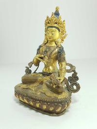 [old Stock] Buddhist Handmdae Statue Of Vajrasattva [partly Gold Plated], [painted Face]