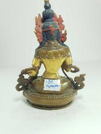 [old Stock] Buddhist Handmdae Statue Of Vajrasattva [partly Gold Plated], [painted Face]