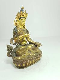 [old Stock] Buddhist Handmdae Statue Of Vajrasattva [partly Gold Plated], [painted Face]