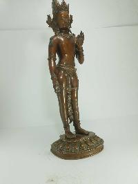 [old Stock] Statue Of Standing Avalokiteshvara [oxidized], [last Piece]