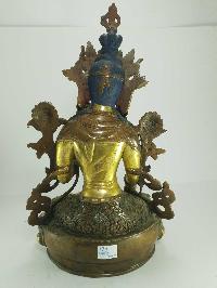 [old Stock] Statue Of White Tara [partly Gold Plated], Painted Face, [last Piece]