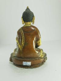 [old Stock] Statue Of Amitabha Buddha [partly Gold Plated], Painted Face, [last Piece]