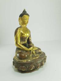 [old Stock] Statue Of Amitabha Buddha [partly Gold Plated], Painted Face, [last Piece]