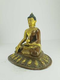 [old Stock] Statue Of Shakyamuni Buddha [partly Gold Plated], Painted Face, [last Piece]