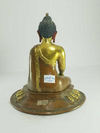 [old Stock] Statue Of Shakyamuni Buddha [partly Gold Plated], Painted Face, [last Piece]