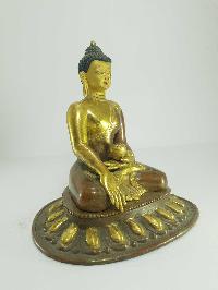 [old Stock] Statue Of Shakyamuni Buddha [partly Gold Plated], Painted Face, [last Piece]