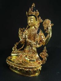 Statue Of Chenrezig [full Gold Plated], [painted Face]